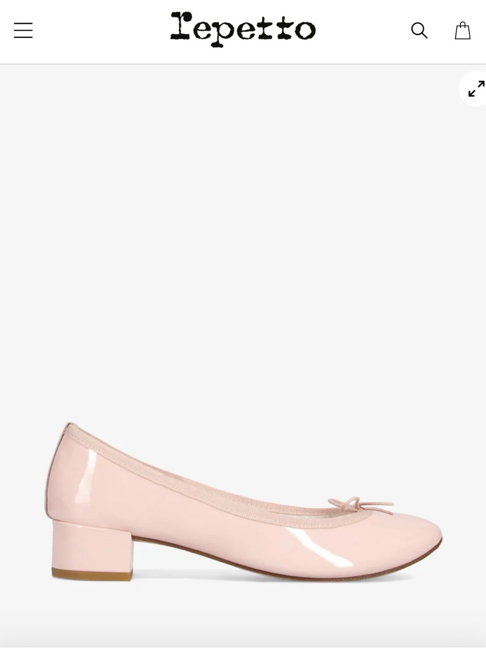 REPETTO BALLET PINK FLATS W HEEL